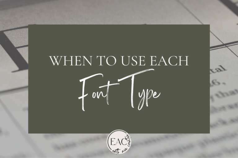 When to use each of the font types